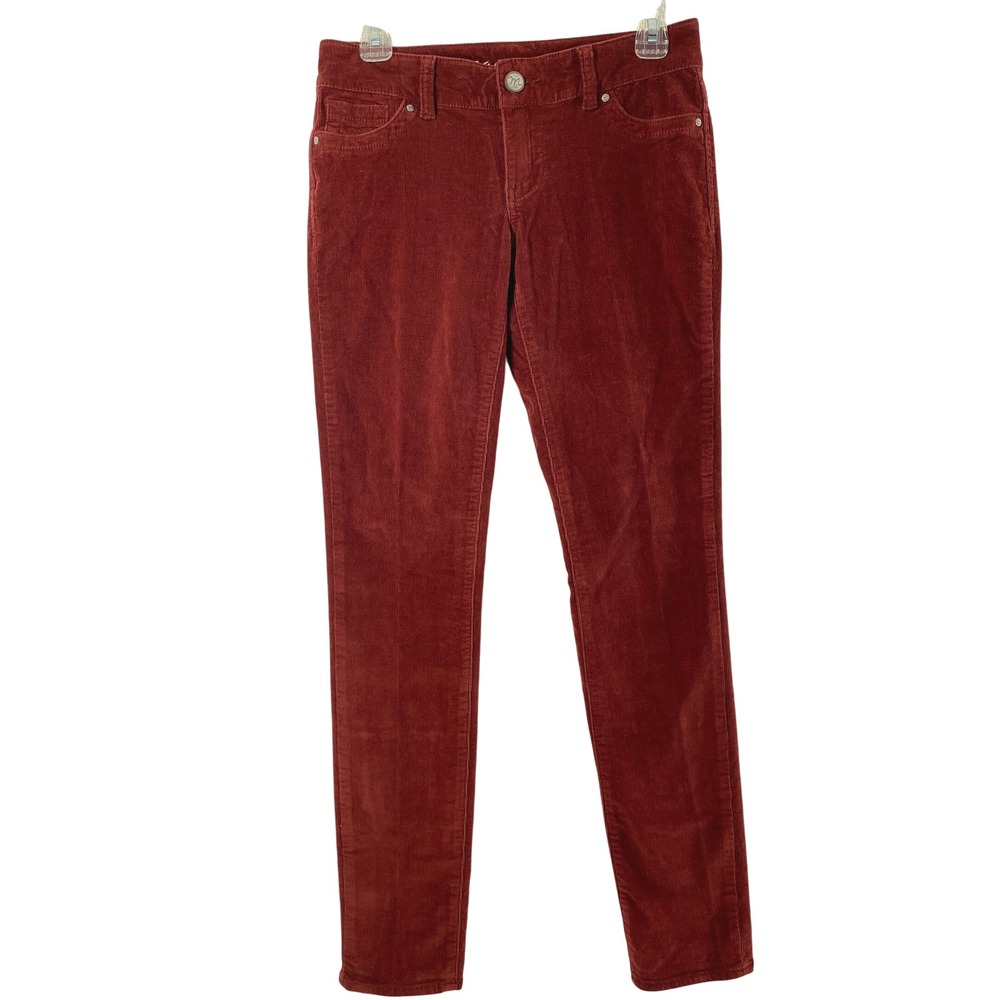 Maurices Corduroy Pants Womens Small 29"‎ W Rust Brown Low Rise Straight Preppy